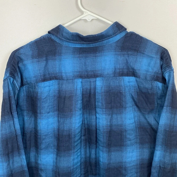 New Vince Blue Plaid Button Down 100% Cotton size XL - Picture 7 of 16